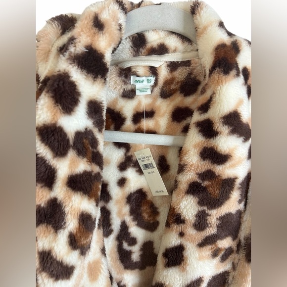 Aerie Leopard Print Plushie Robe Loungewear College Dorm Womens Sz XS/S NWT - Picture 7 of 10